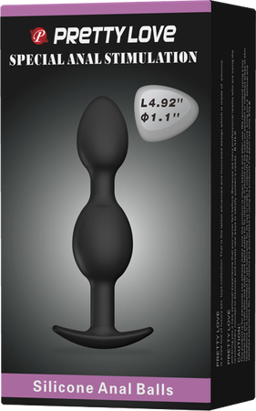 Silicone Anal Balls 4.92" (Black)