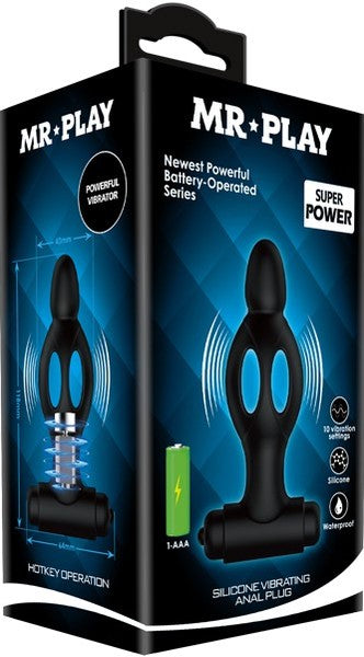 MR Play Silicone Vibrating Anal Plug Butt Prostate Massager