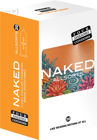 Four Seasons Naked Allsorts Condoms 20's Width 52-54mm