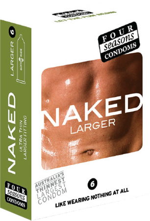 Four Seasons Naked Larger Condoms 6's Width 60mm