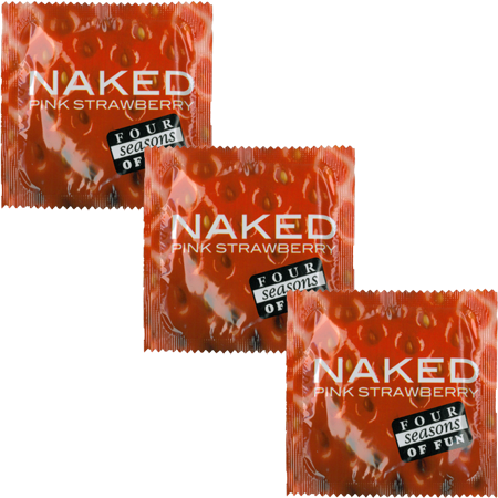 Four Seasons Naked Strawberry Condoms 144