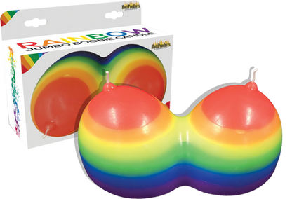 Rainbow Jumbow Boobie Candle