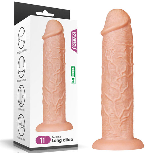 Lovetoy 11" Large Realistic Long Dildo Suction-Cup Dong