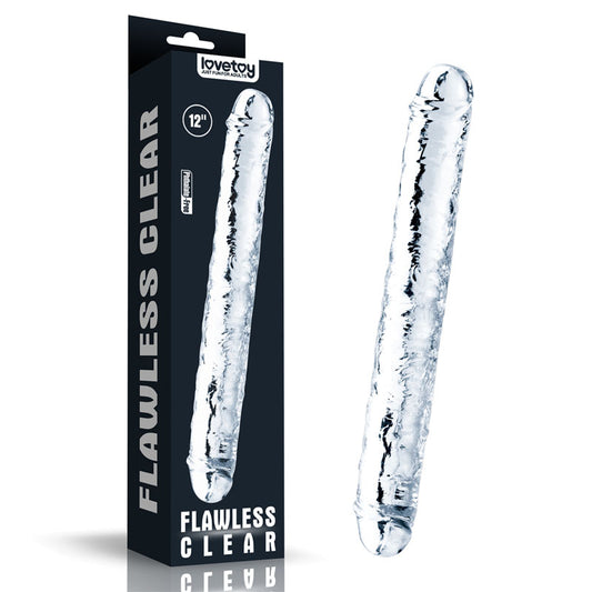 Flawless Clear Double Dildo 12''