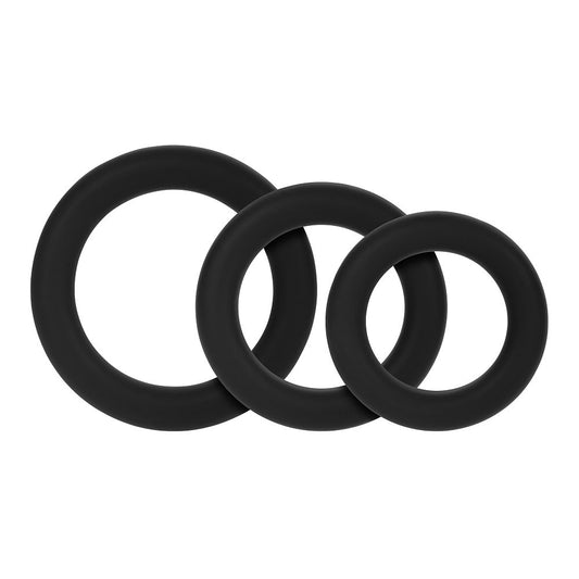 F-61: 3 PIECE C-RING SET 100% SILICONE (1.2'', 1.8", 1.57") BLACK