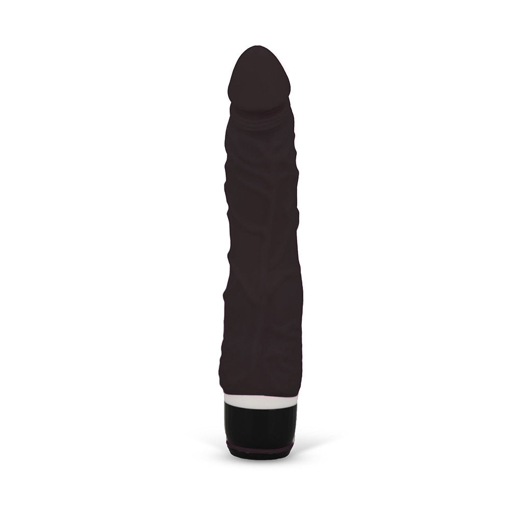 Silicone Classic Thin Veined Vibrating Dildo Vibrator Black