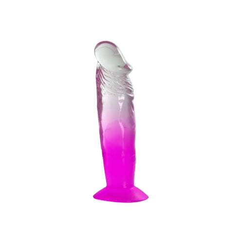 Two Tone 7" PVC Dong in Clear/Purple