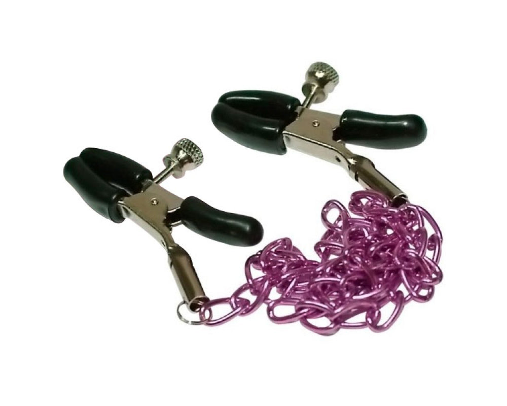 Nipple Clamps with Chain Purple BDSM