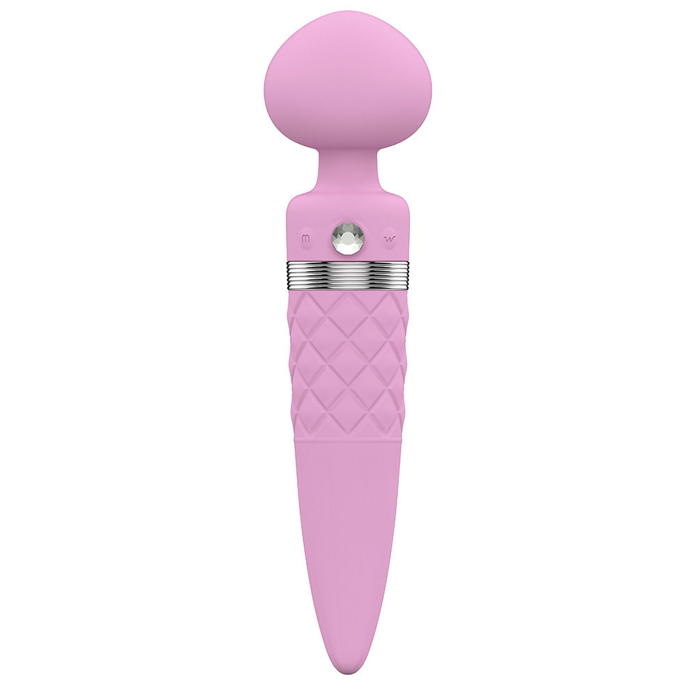 Pillow Talk Sultry Double Ended Rotating Shaft Vibrator Clitoral Stimulator Pink
