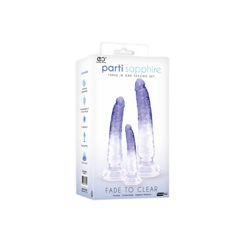 Parti Sapphire 3 in 1 Kit - Transparent Purple Dildo