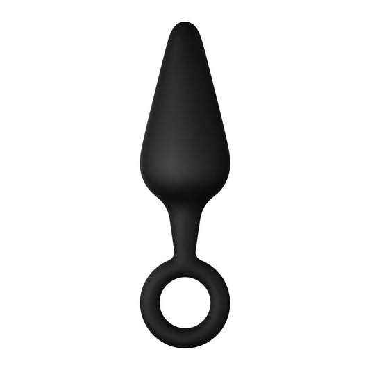 F-10: SILICONE PLUG W/ PULL RING BLACK L