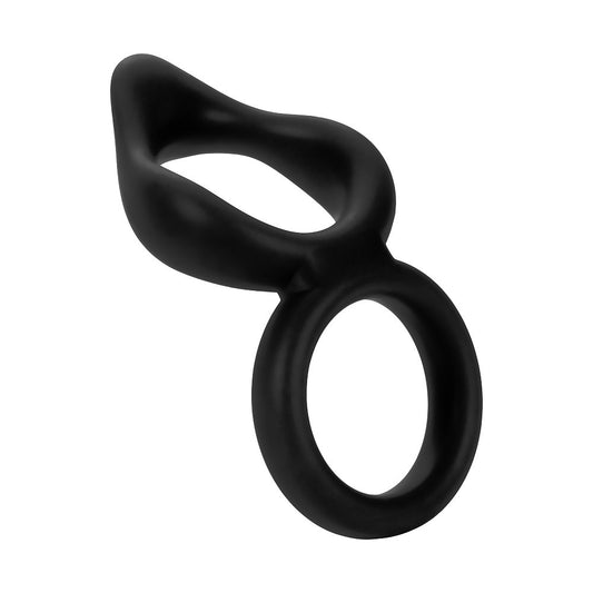 F-88: DOUBLE RING 100% LIQUID SILICONE BLACK