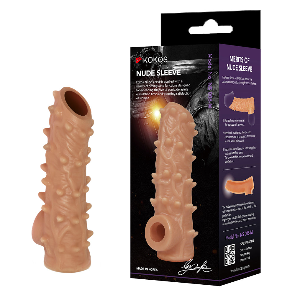 Kokos Nude Sleeve 6 Medium Male Penis Extender Cock Extension Couples Sex Toy