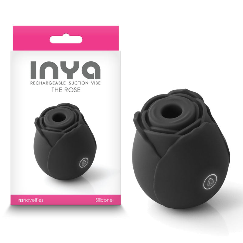 INYA The Rose Clitoral Stimulator Air Pulse Sucker Vibrator USB Sex Toy Black