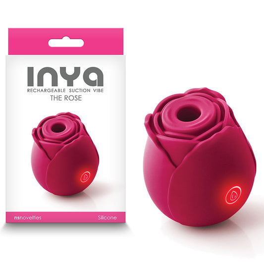 INYA The Rose Clitoral Stimulator Air Pulse Sucker Vibrator USB Sex Toy Red