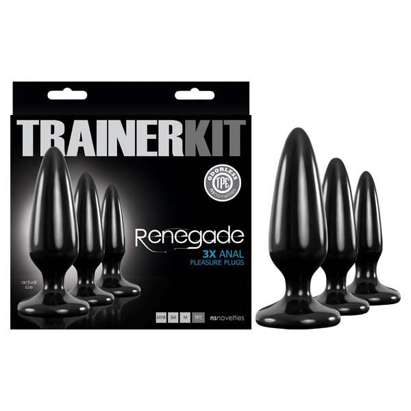 Renegade Pleasure Plug Trainer Kit Anal Butt Plugs Set of 3 Sizes