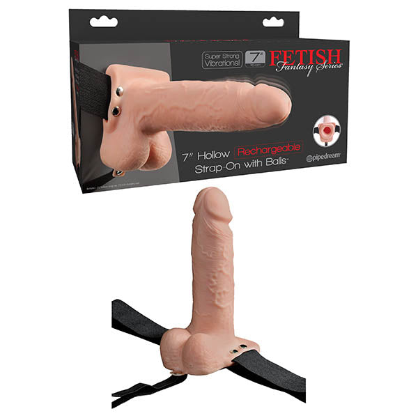 Fetish Fantasy Series 7'' Hollow Rechargeable Strap-On with Balls