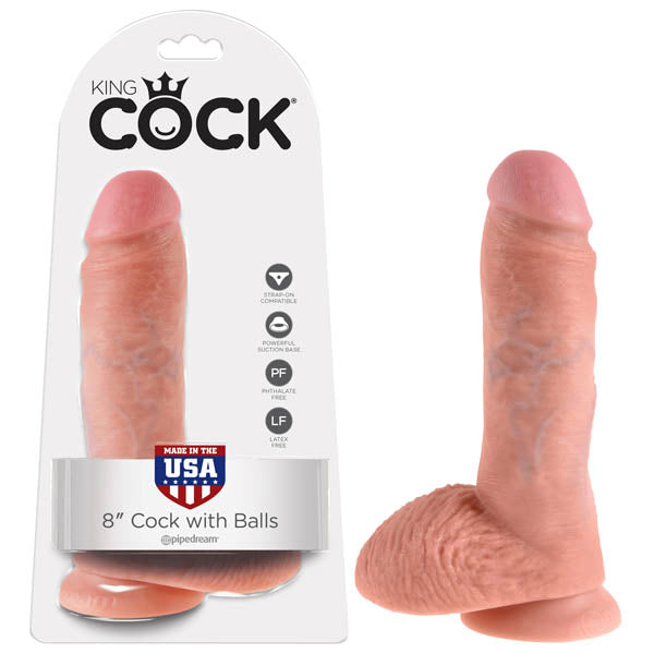 King Cock 8'' Cock With Balls