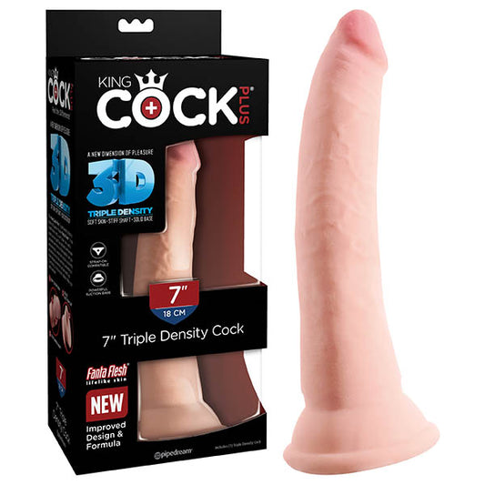 King Cock Plus 7'' Triple Density 3D Realistic Dildo Suction Cup Dong Sex Toy