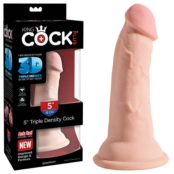 King Cock Plus 5'' Triple Density Realistic Dildo Suction Cup 3D Dong Sex Toy