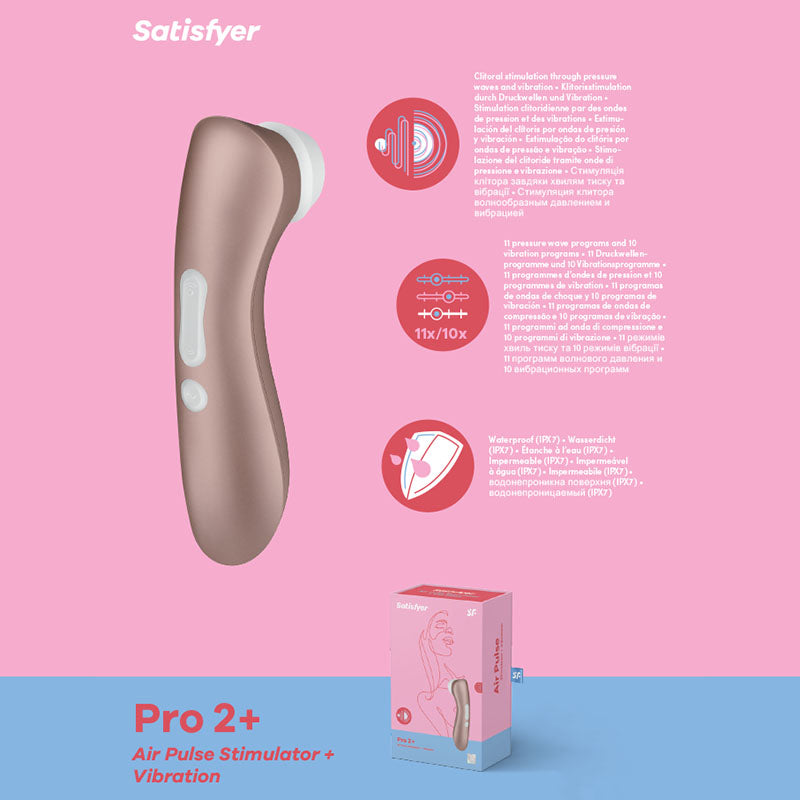 Satisfyer Pro 2+ G2 Vibration Air Pulse Clitoral Stimulator Clit Sucker