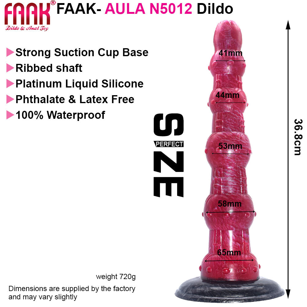FAAK N5012 Aula 14.5" Large Platinum Liquid Silicone Anal Plug Dildo