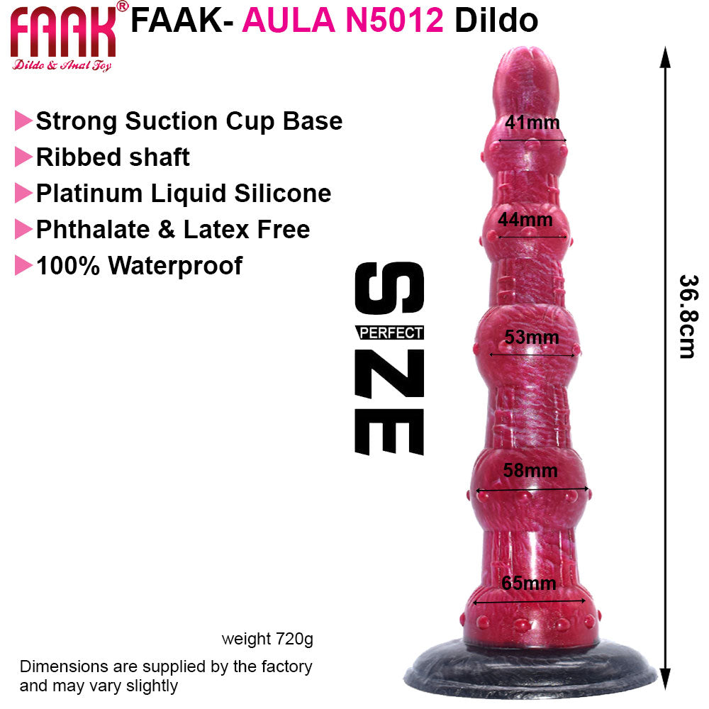 FAAK N5024 Aula 9"Platinum Liquid Silicone Double Headed Anal Plug Dildo